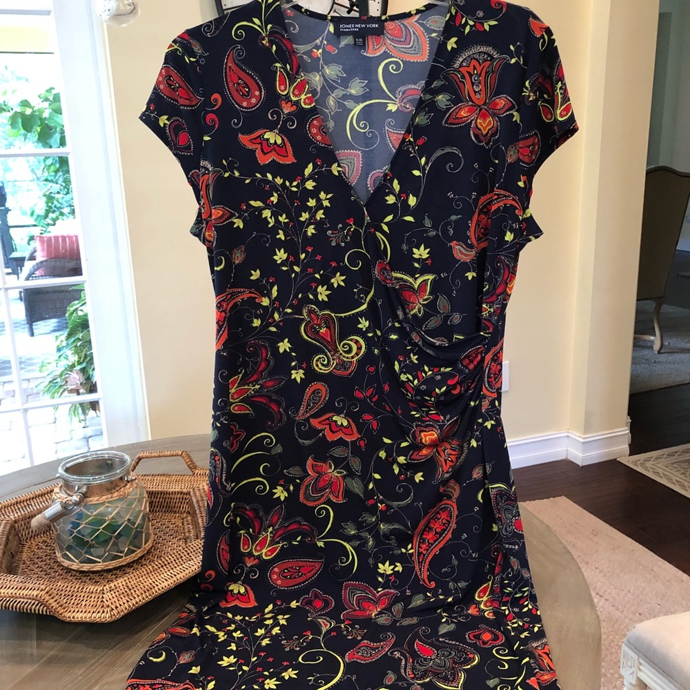 Jones New York navy print dress